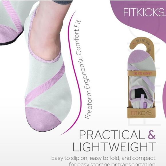 FITKICKS Women's Foldable Slip-On Sneakers Gray Size 8.5-9.5 - Picture 2 of 15